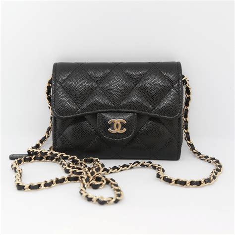 chanel mini wallet on a chain